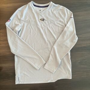 Nike Baltimore Ravens' Gray Long Sleeve Tee Comfortable Crew Neck